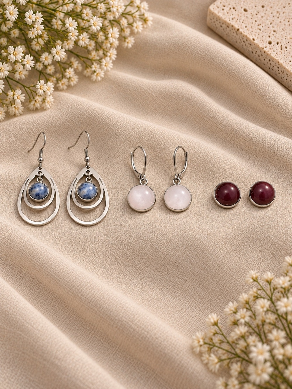 Gemstone earrings (3)